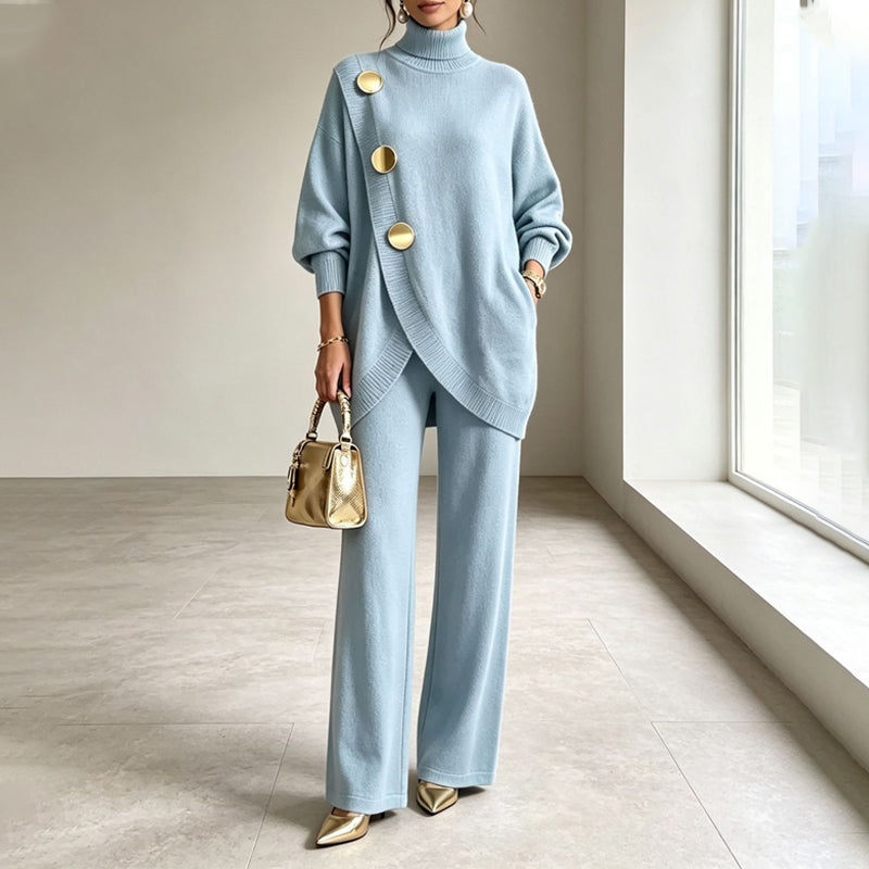 Émeline | Ensemble pull à col roulé et pantalon large