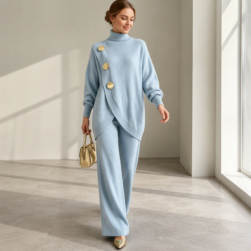 Émeline | Ensemble pull à col roulé et pantalon large