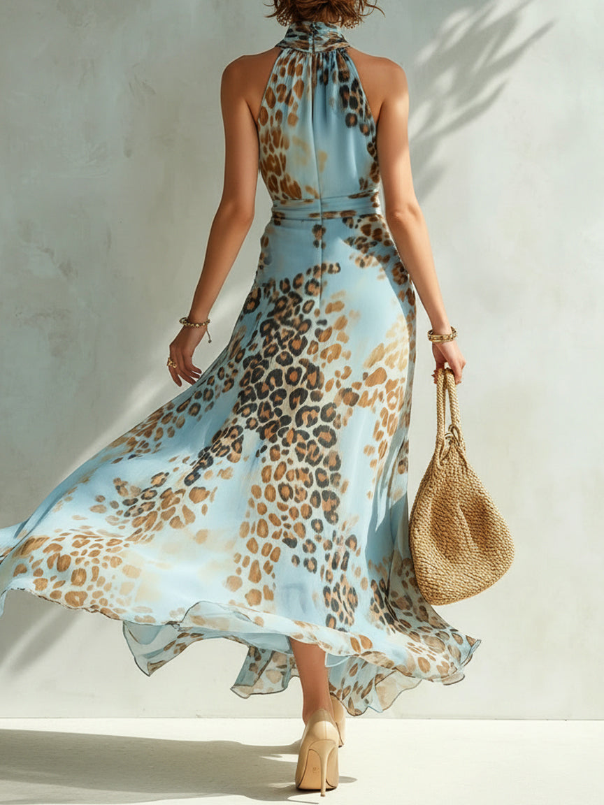 Solène | Robe Longue Dos-Nu à Imprimé