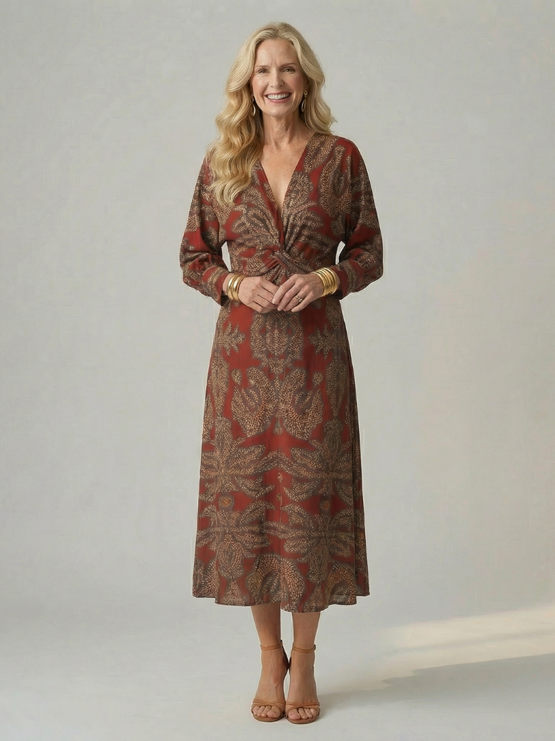 Camille | Robe Midi Wrap Élégante