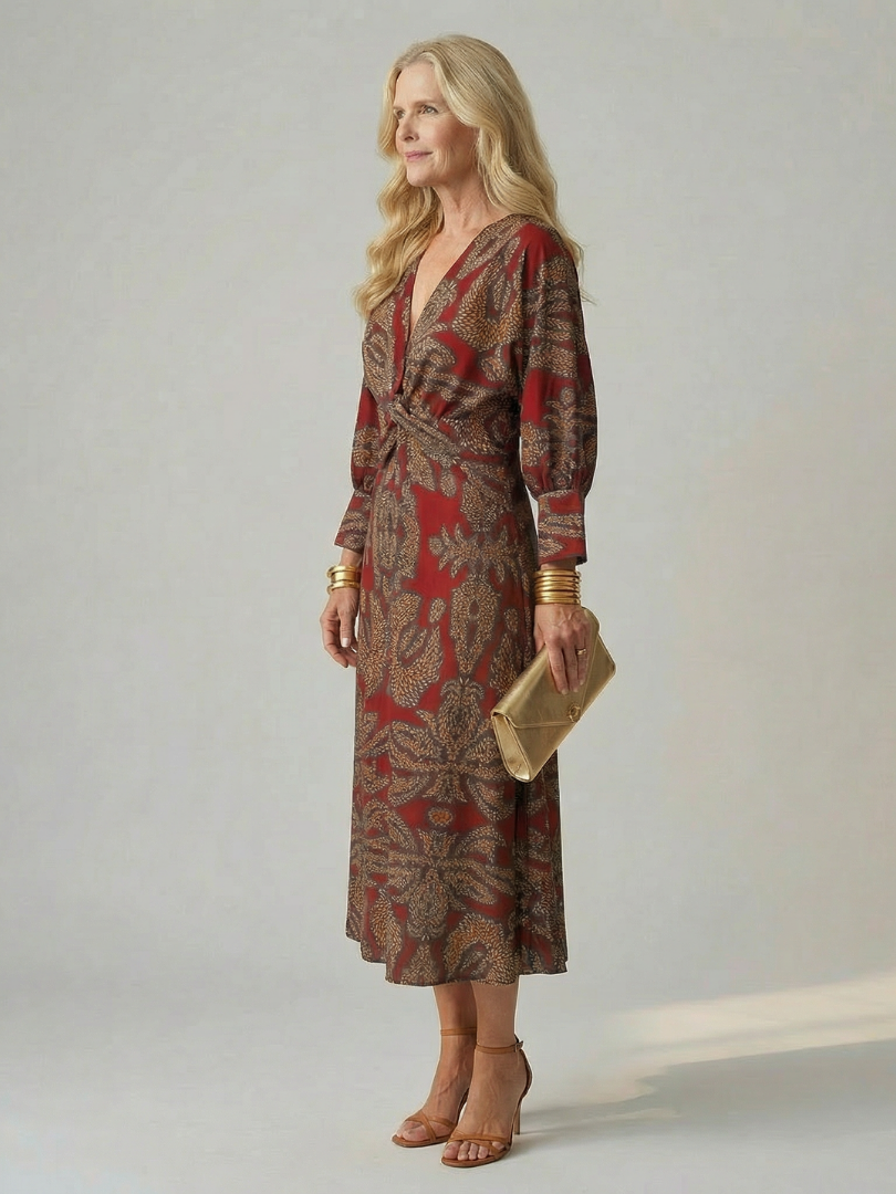Camille | Robe Midi Wrap Élégante