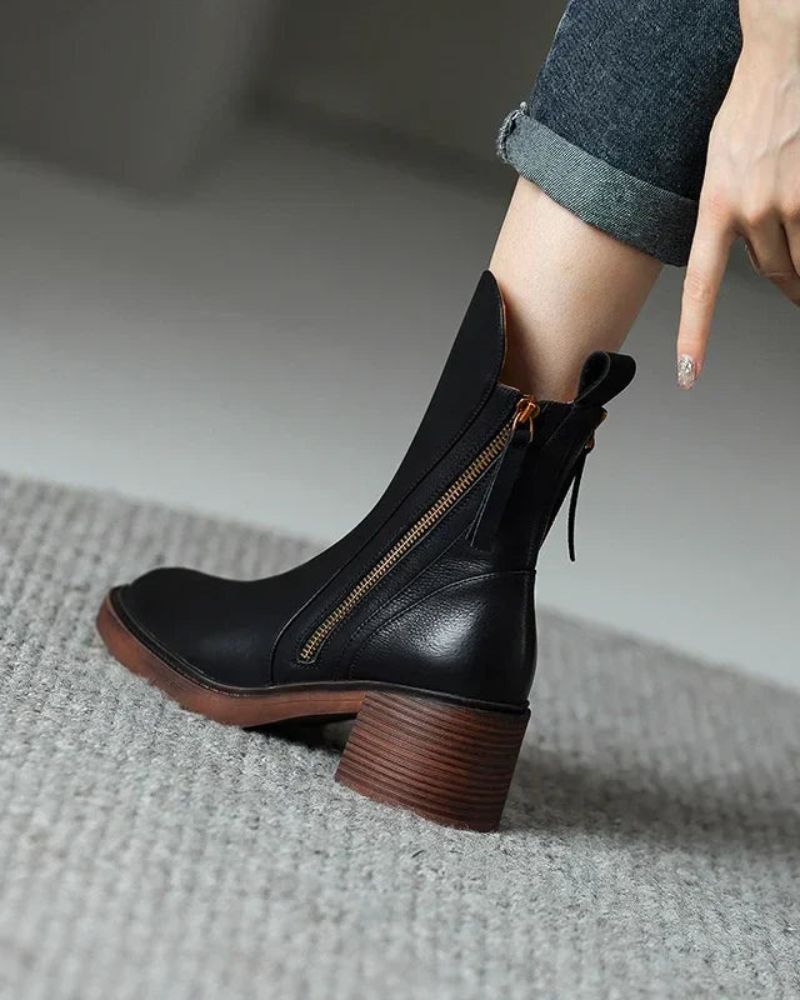 Léonie | Bottines en cuir à talon confortable