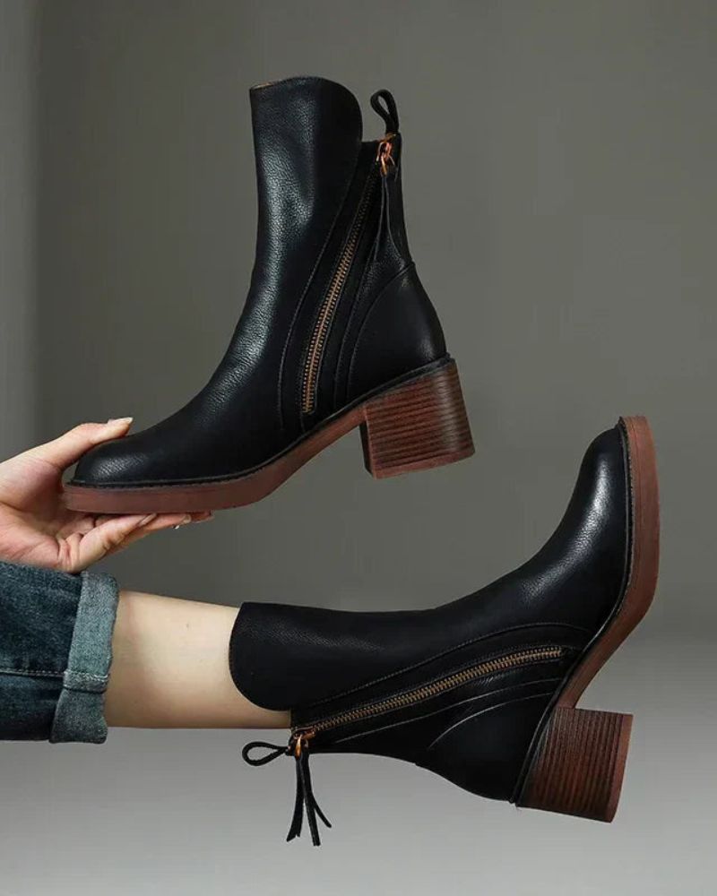 Léonie | Bottines en cuir à talon confortable