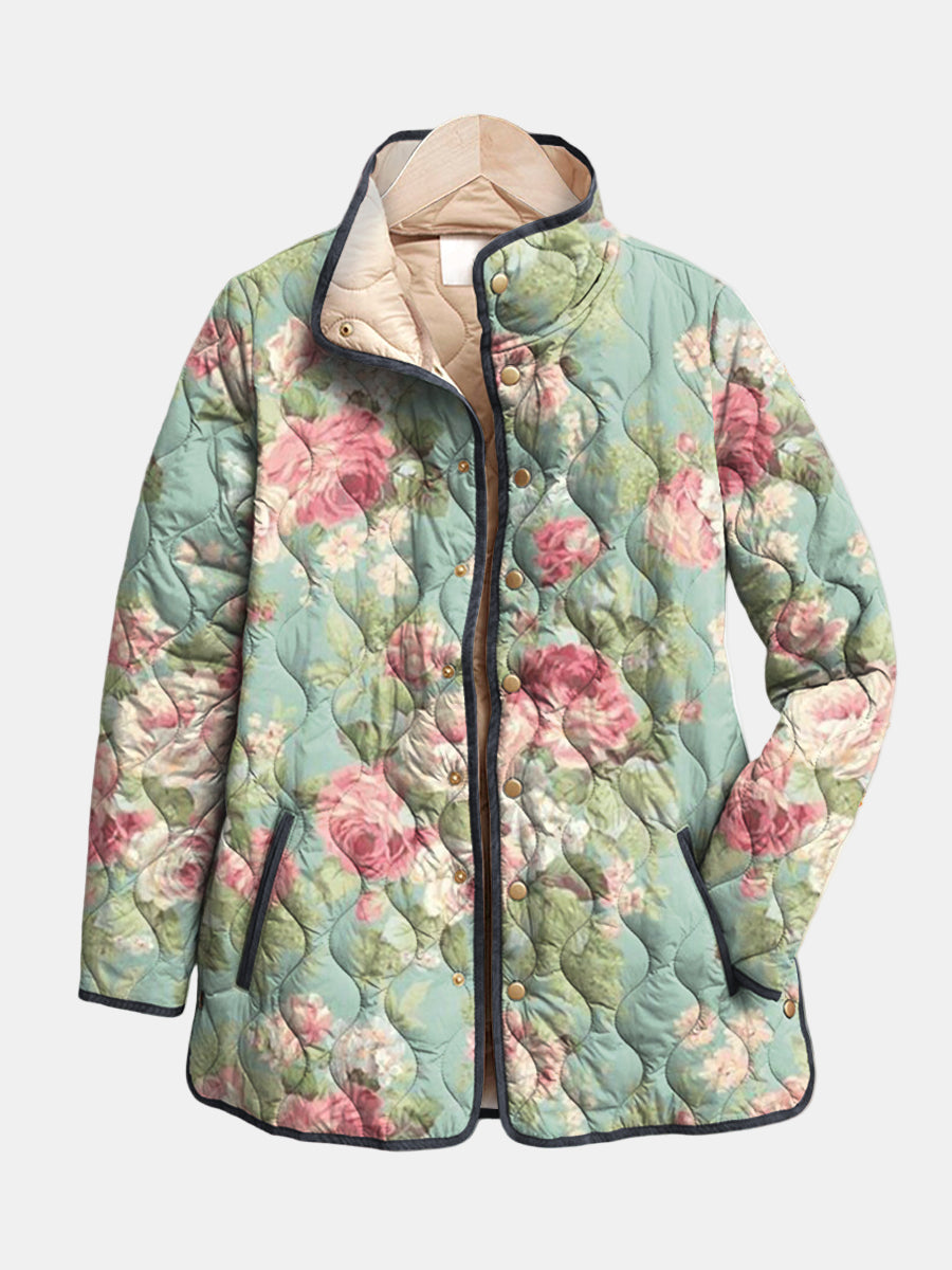 Raphaëlle | Veste matelassée roses anciennes