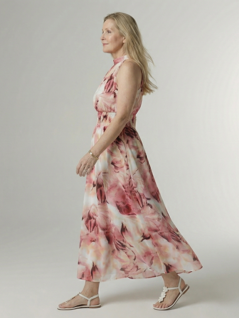 Élodie | Robe Midi Halter Élégante