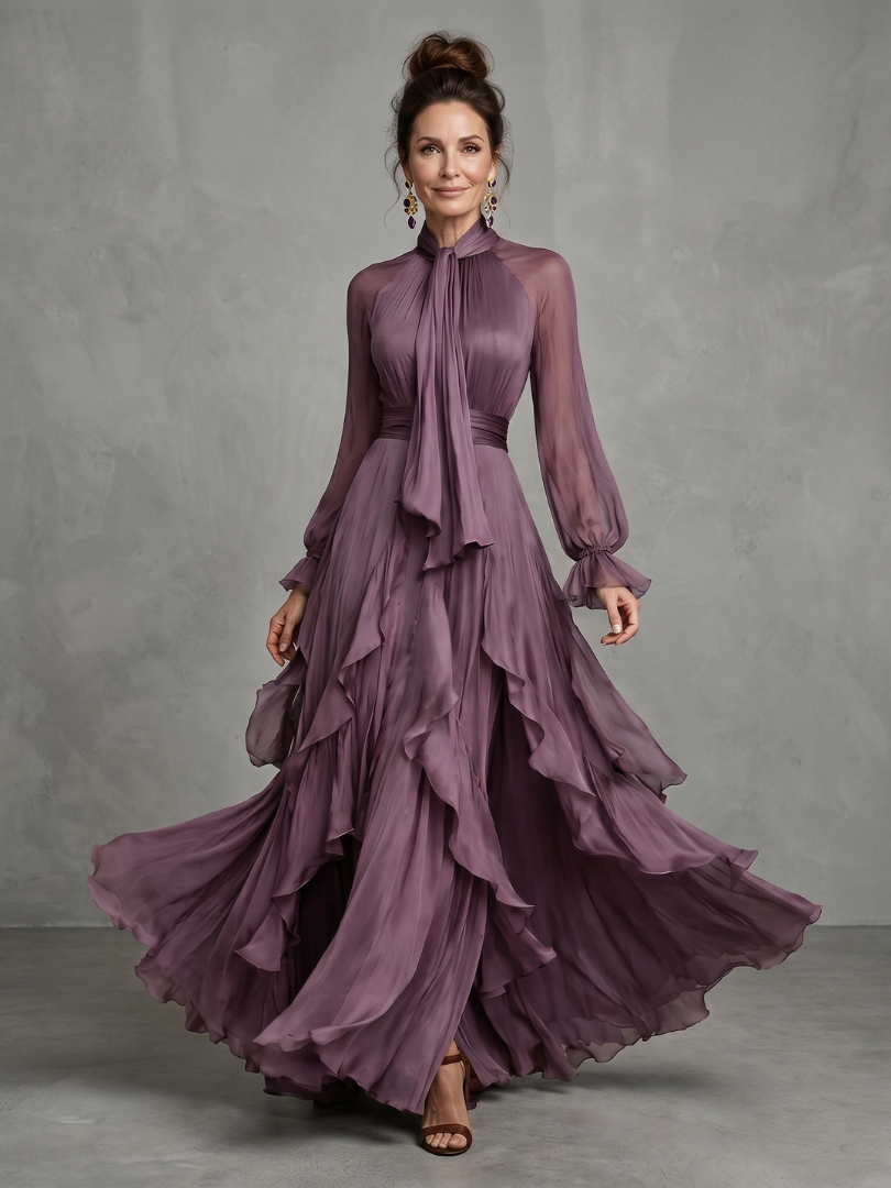 Élodie | Robe maxi à volants fluides
