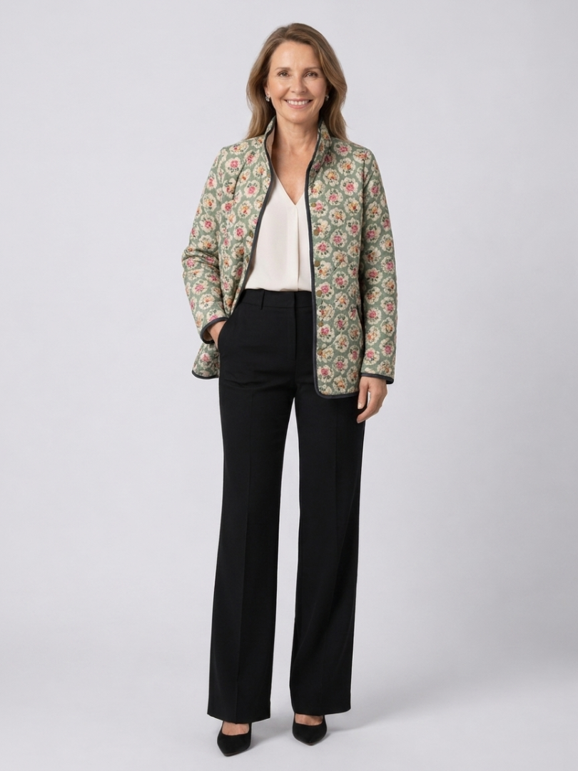 Perrine | Veste matelassée tapisserie fleurie