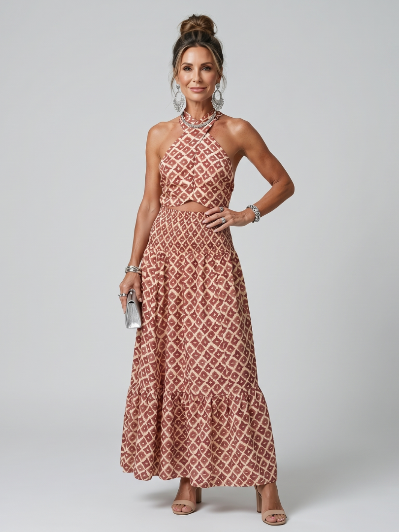 Clara | Robe midi fluide à découpe élégante