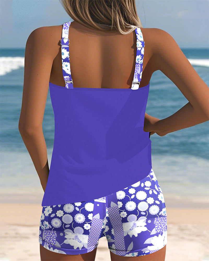 Maëlle | Tankini sportif à imprimé floral