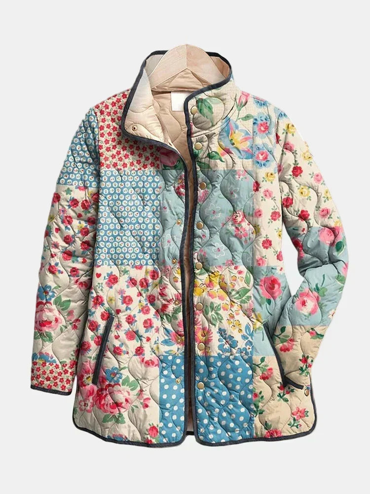 Joséphine | Veste matelassée patchwork fleuri