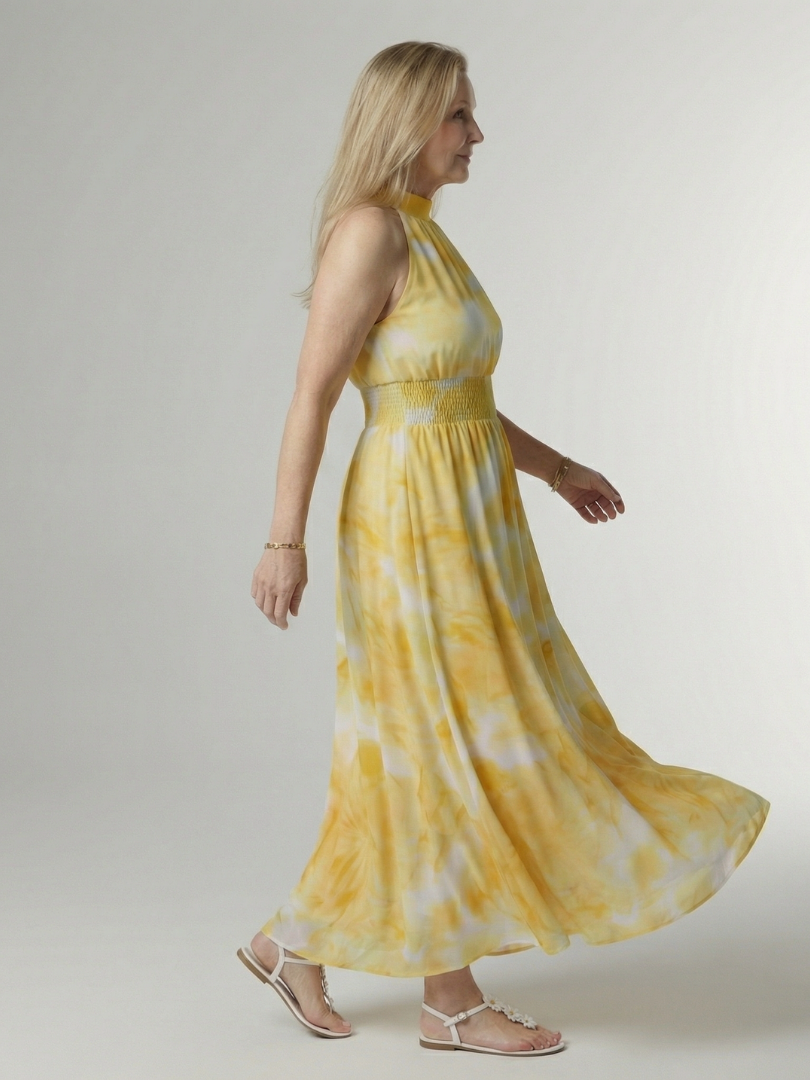 Élodie | Robe Midi Halter Élégante