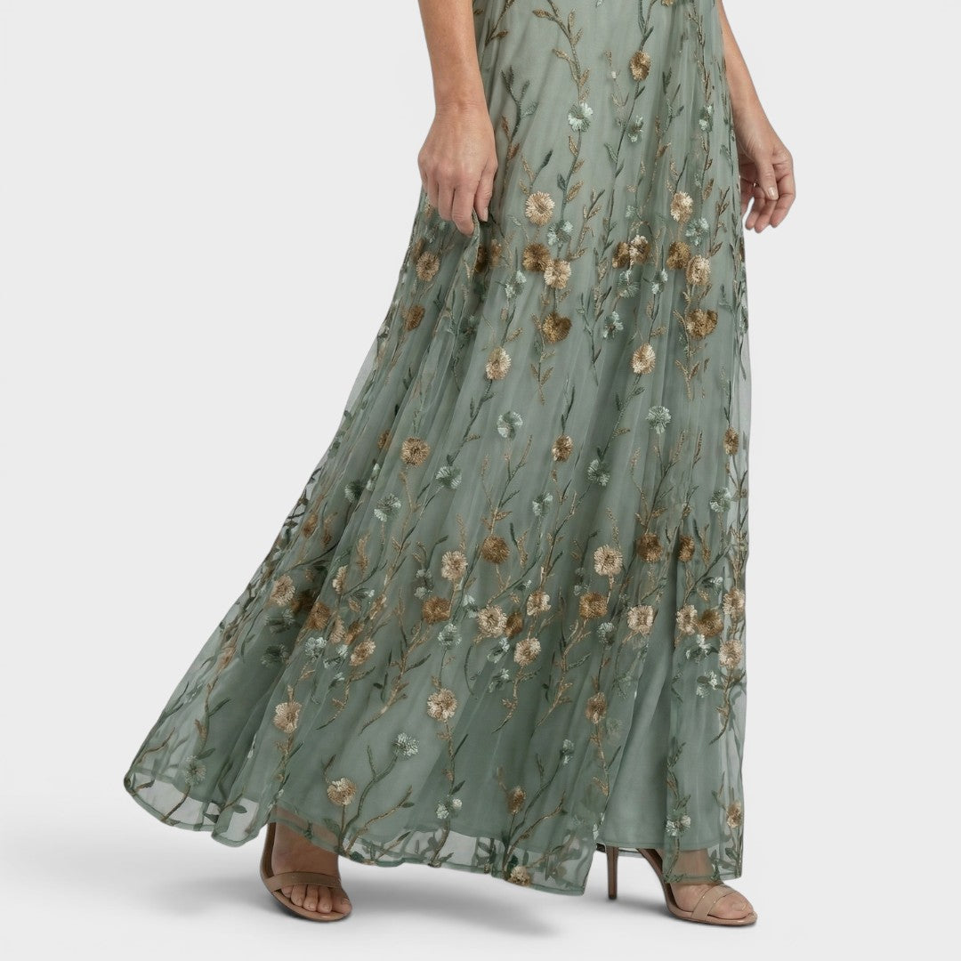 Adèle | Robe longue fluide col halter chic