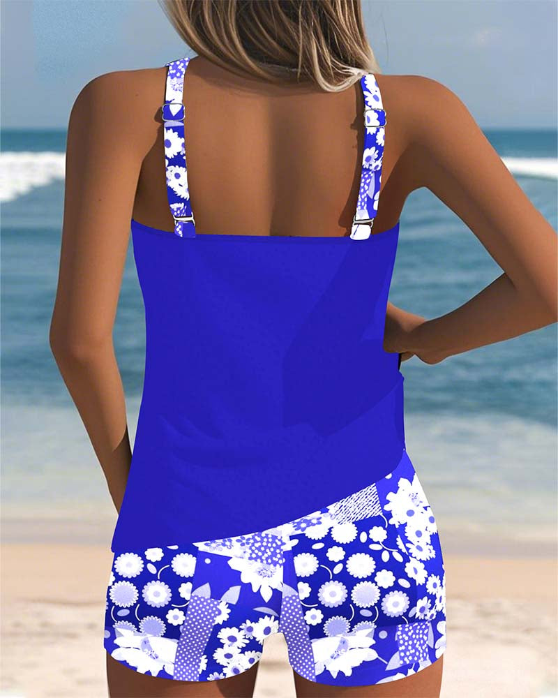 Maëlle | Tankini sportif à imprimé floral