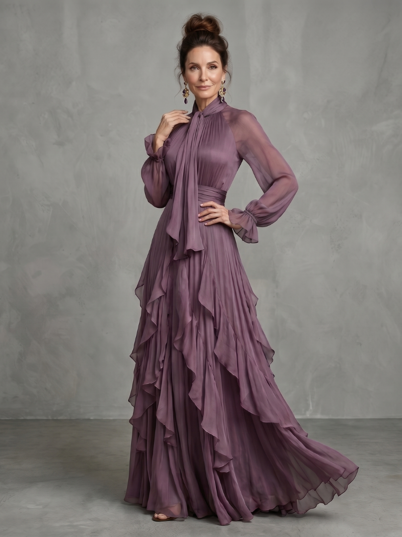 Élodie | Robe maxi à volants fluides
