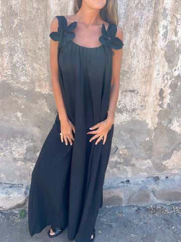 Léonie | Robe longue fluide avec détails floraux