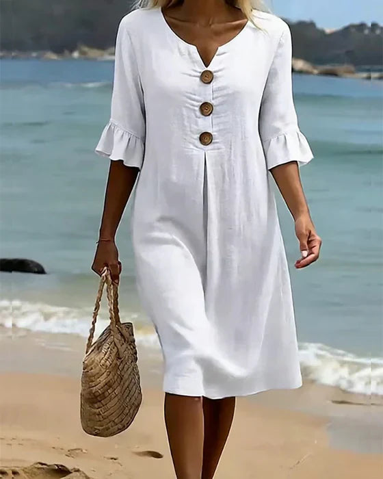 Camille | Robe Midi à Boutons