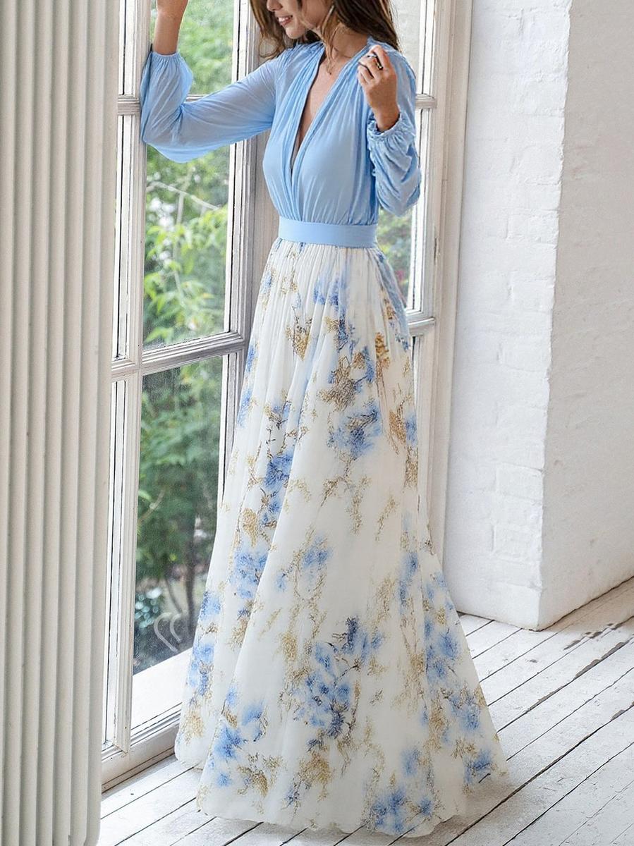 Élodie | Robe Maxi avec Imprimé Floral Élégant