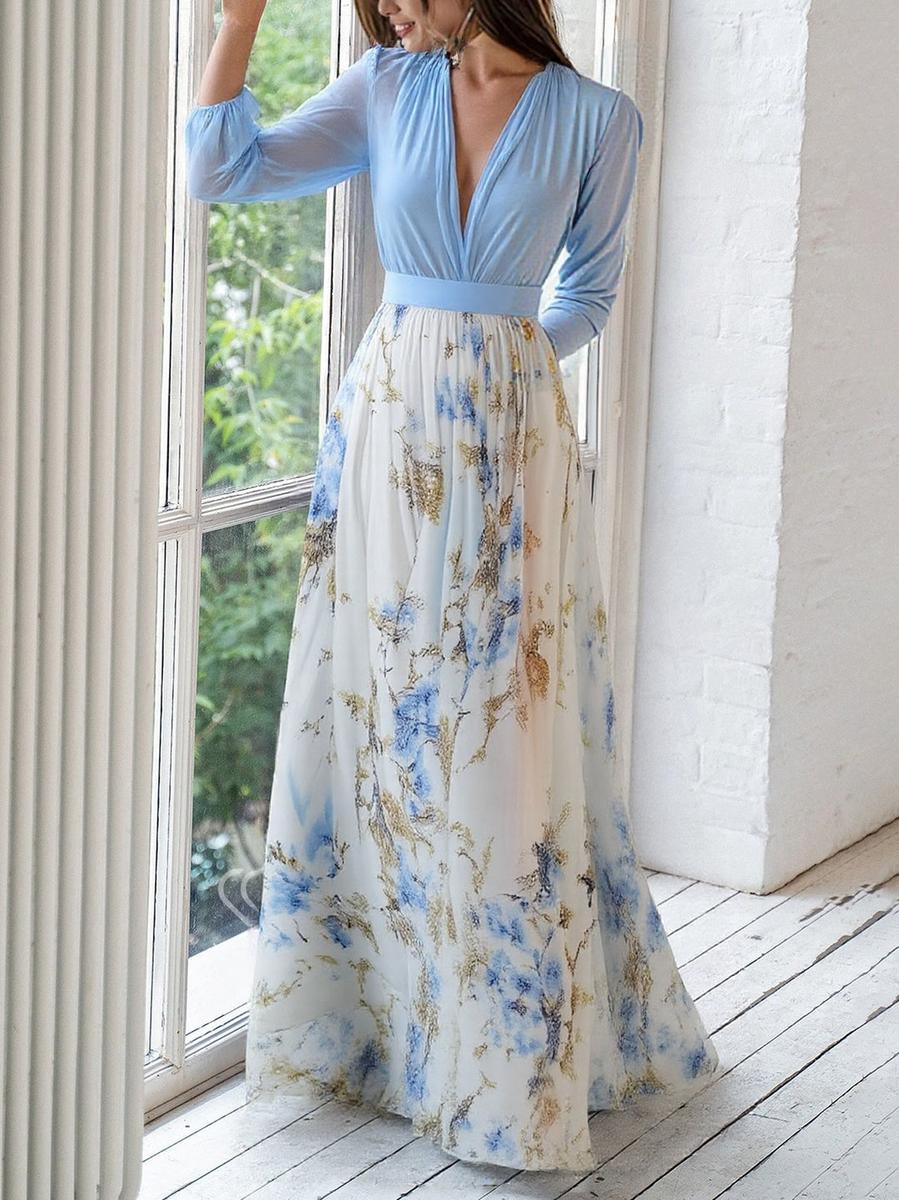 Élodie | Robe Maxi avec Imprimé Floral Élégant