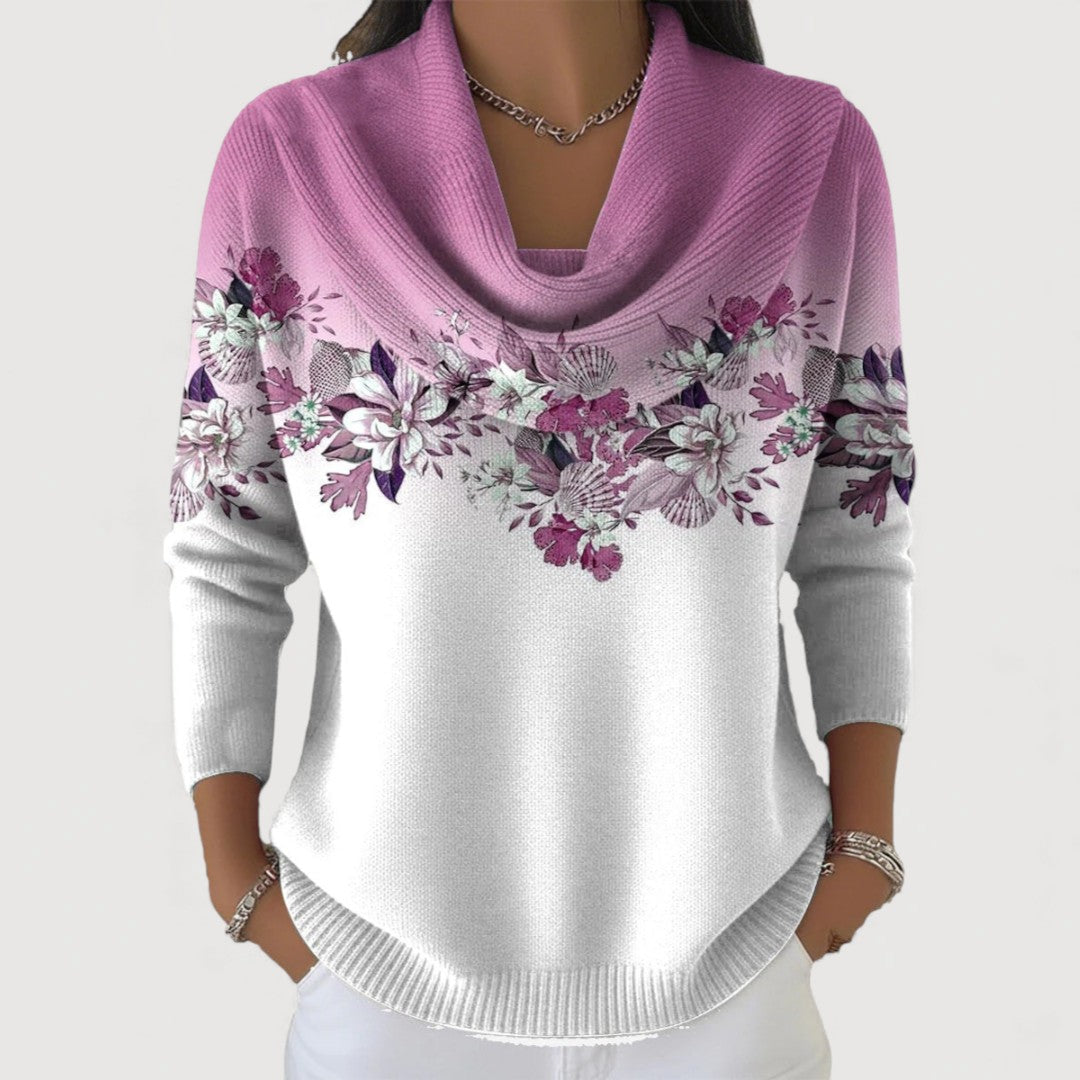 Alba | Pull Floral avec Col Roulé