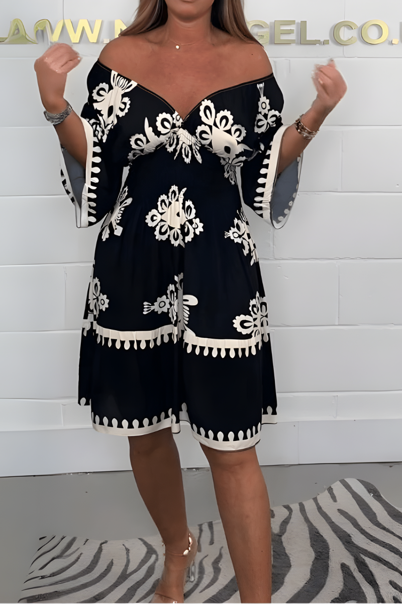 Auriane | Robe midi bohème à col V