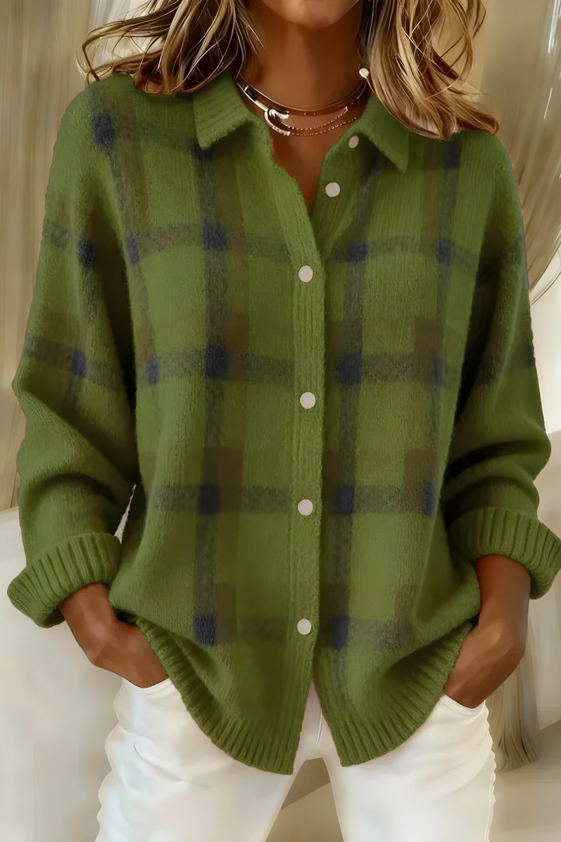 Candela | Veste en Tricot à Carreaux