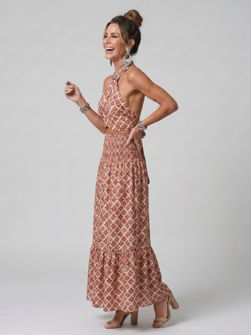 Clara | Robe midi fluide à découpe élégante