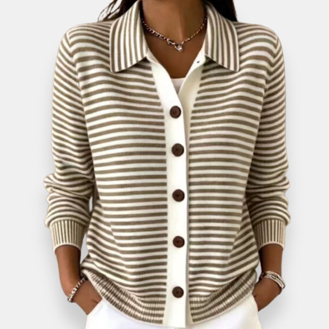 Valentine cardigan rayé marron