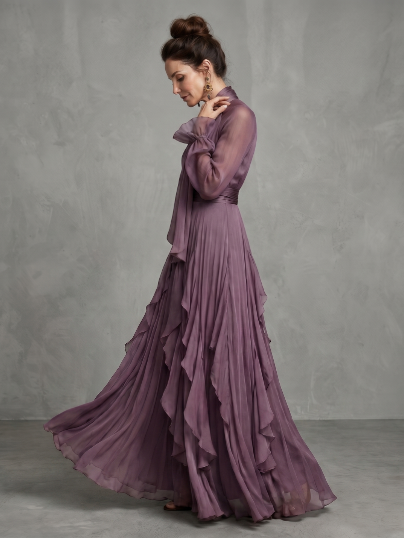 Élodie | Robe maxi à volants fluides