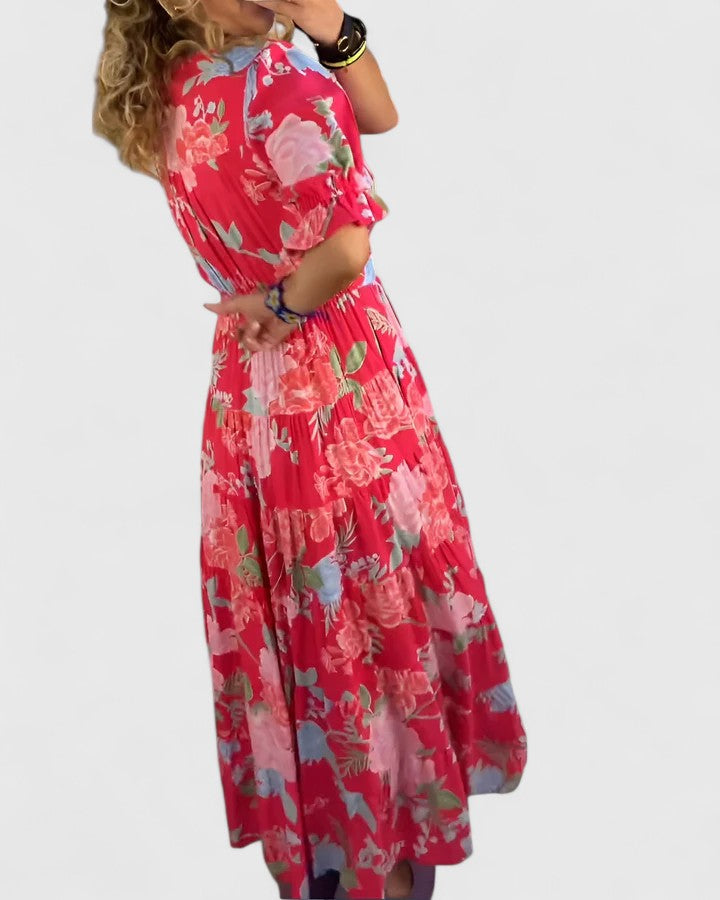 Minelda | Robe Maxi Florale Évasée
