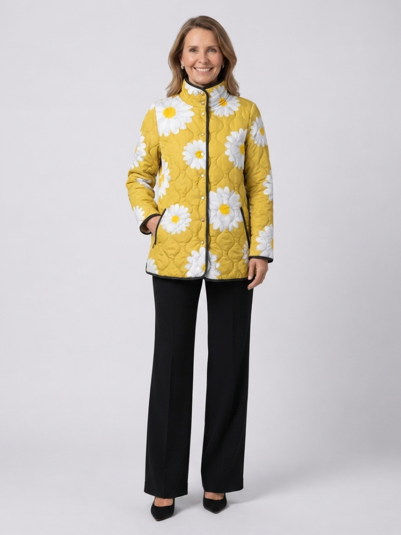 Suzanne | Veste matelassée aux marguerites