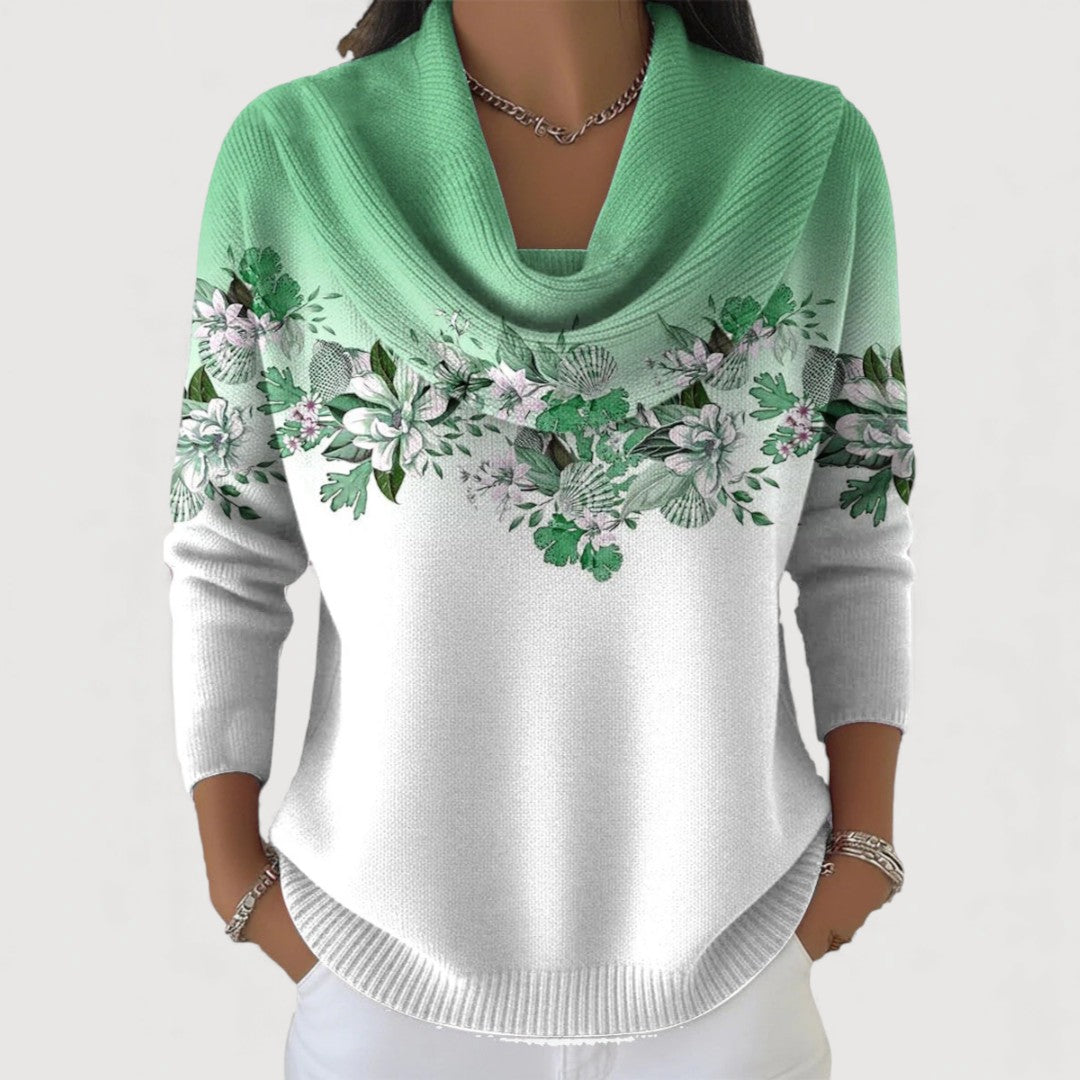 Alba | Pull Floral avec Col Roulé