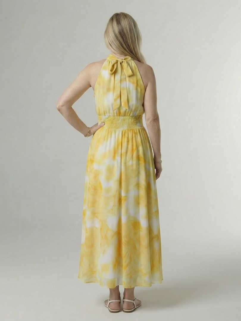 Élodie | Robe Midi Halter Élégante