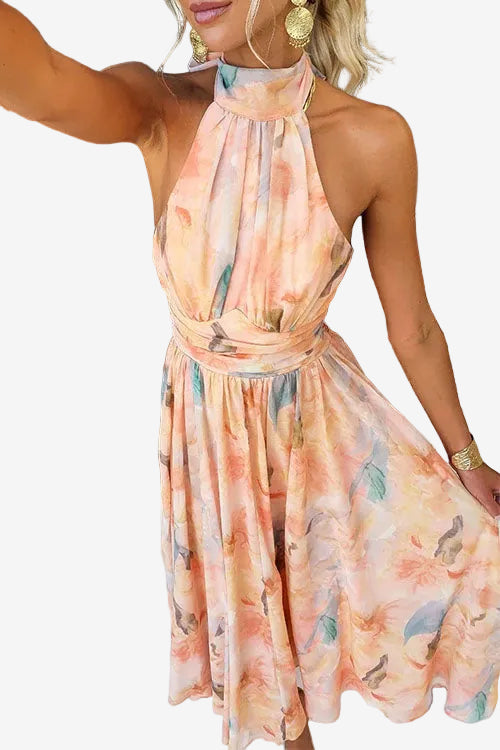 Aurélie | Robe longue fluide à col halter