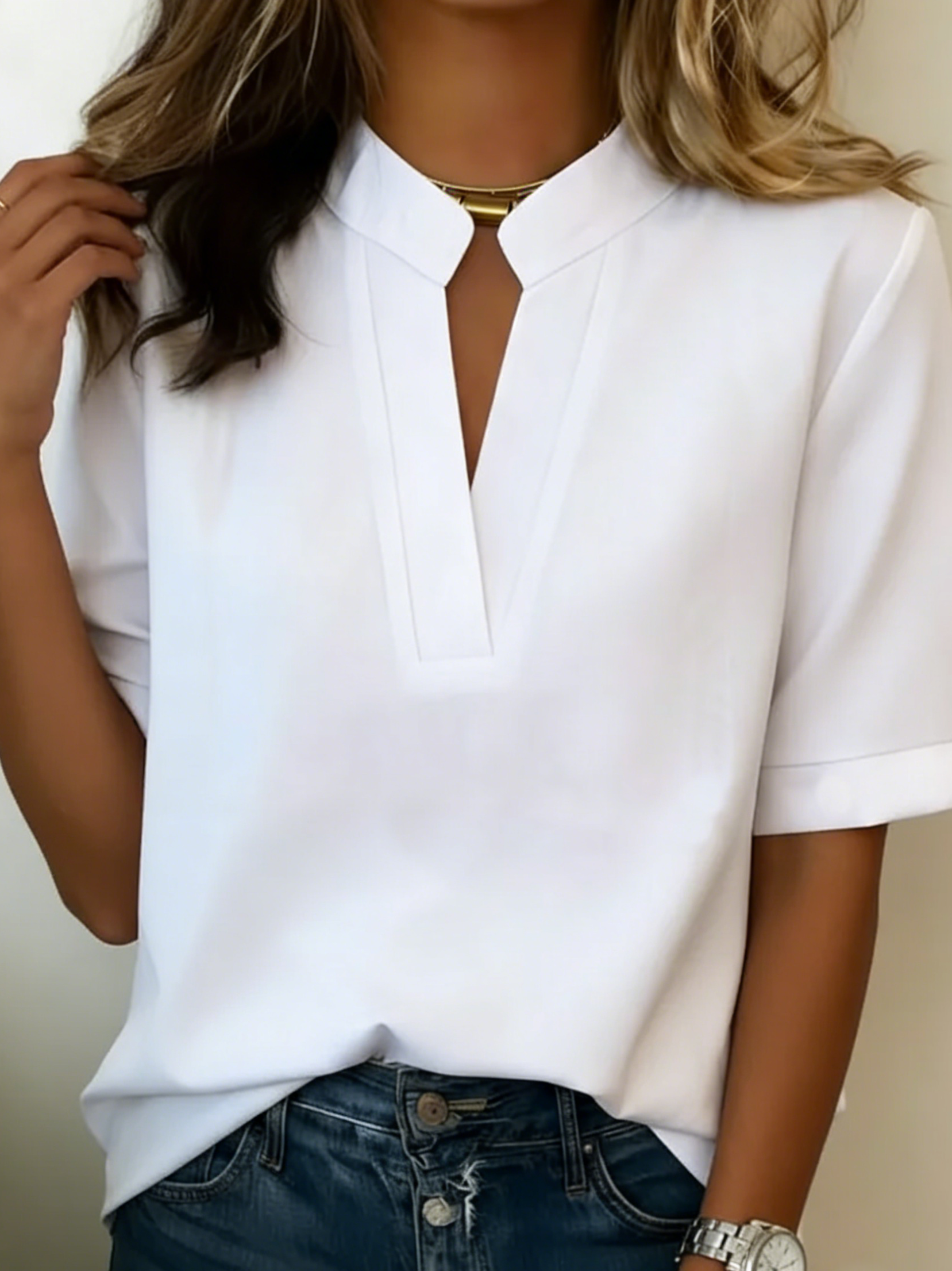 Anne | Blouse élégante à col en V