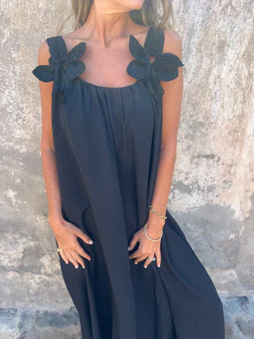 Léonie | Robe longue fluide avec détails floraux