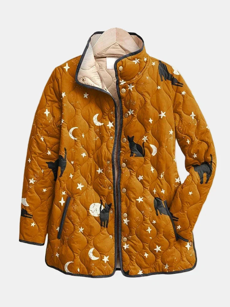 Océane | Veste matelassée chats et étoiles