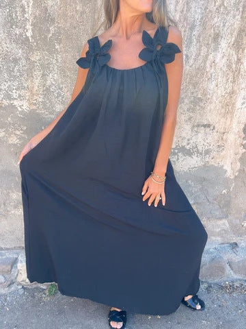 Léonie | Robe longue fluide avec détails floraux