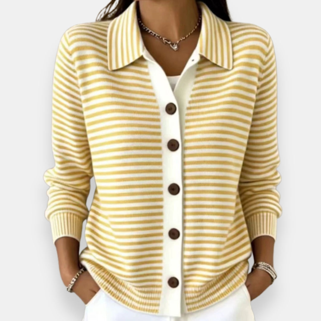Valentine cardigan rayé jaune