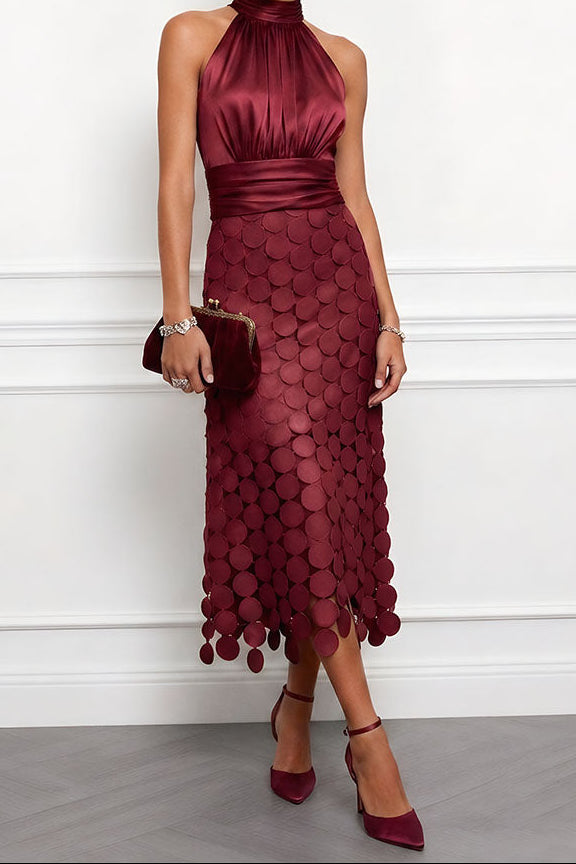 Celine | Robe Midi Dos-Nu à Découpes