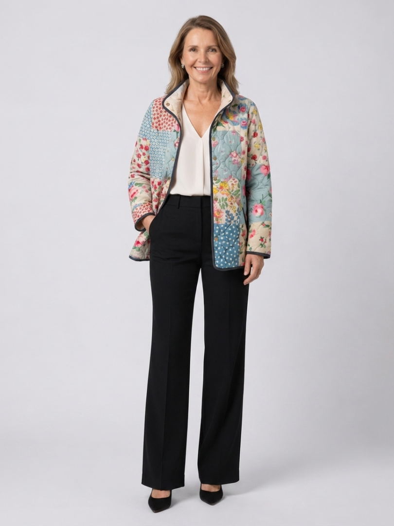 Joséphine | Veste matelassée patchwork fleuri