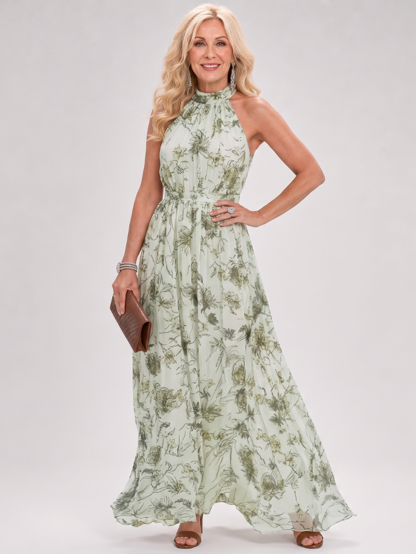 Céleste | Robe Midi à Imprimé Floral Élégant
