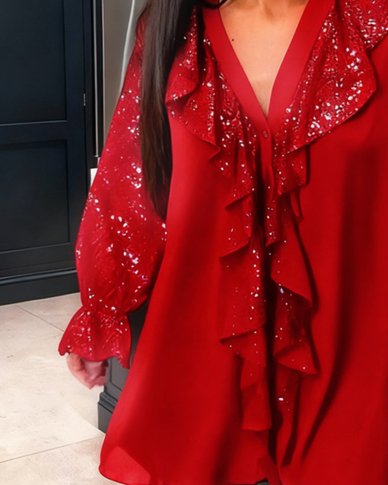 Élina | Blouse ample à sequins