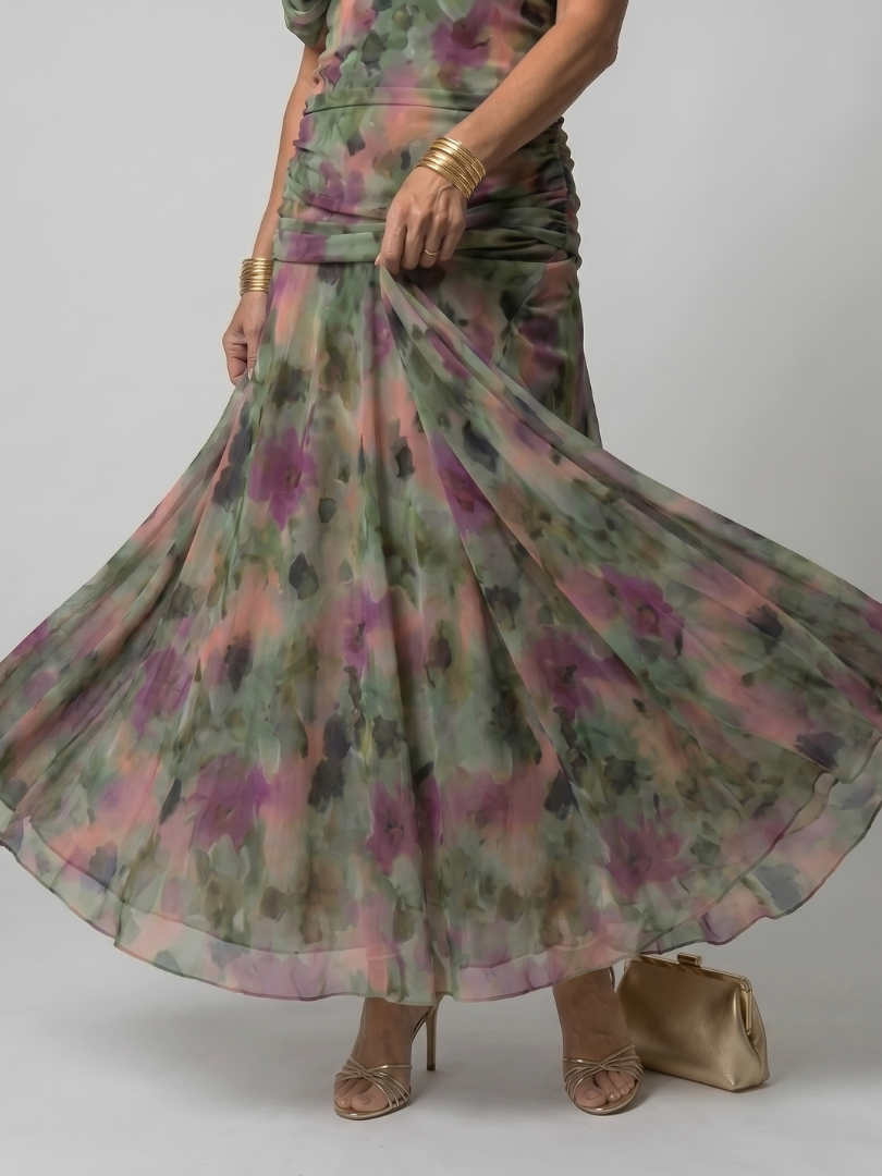 Calen | Robe Midi Épaules Dénudées Élégante