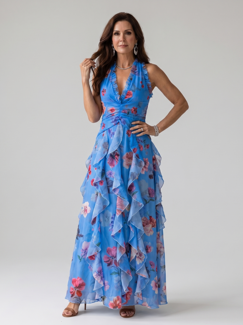 Sophie | Robe Maxi Aérée à Encolure Halter
