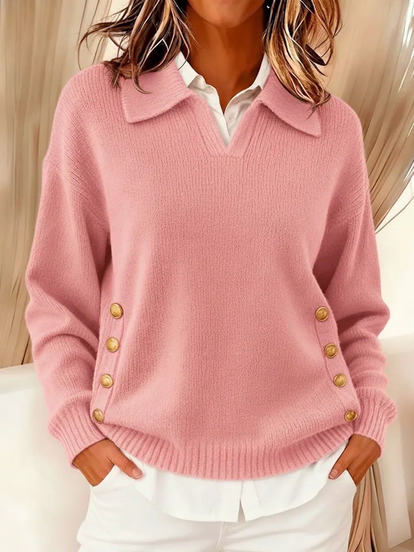 Vicenta | Pull avec Col Polo et Boutons