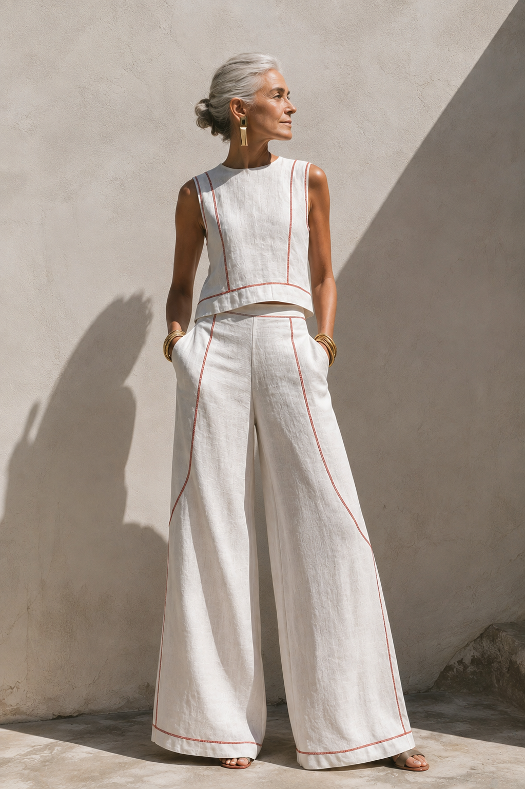 Élise | Ensemble Élégant à Pantalon Large