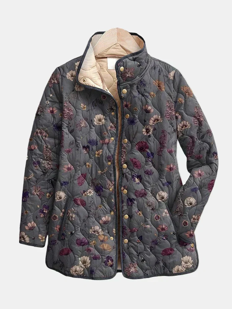 Héloïse | Veste matelassée fleurs séchées