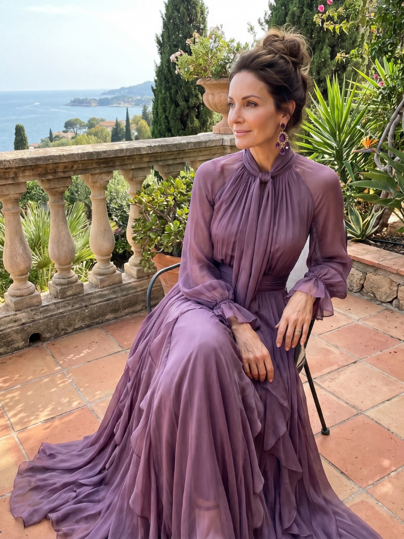 Élodie | Robe maxi à volants fluides