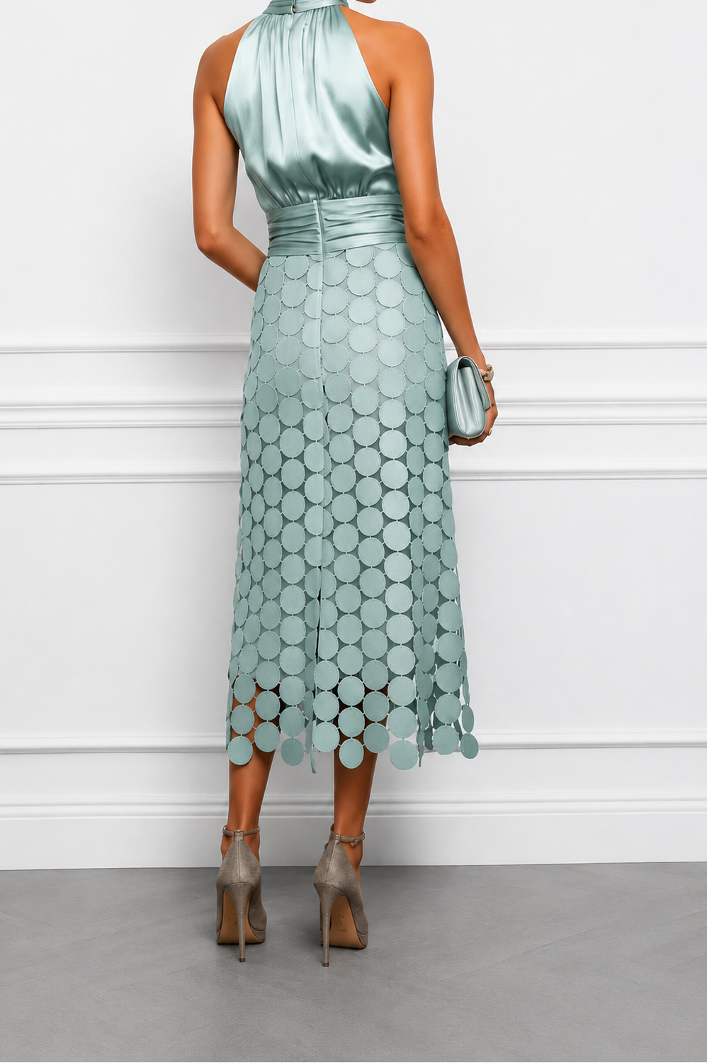 Celine | Robe Midi Dos-Nu à Découpes