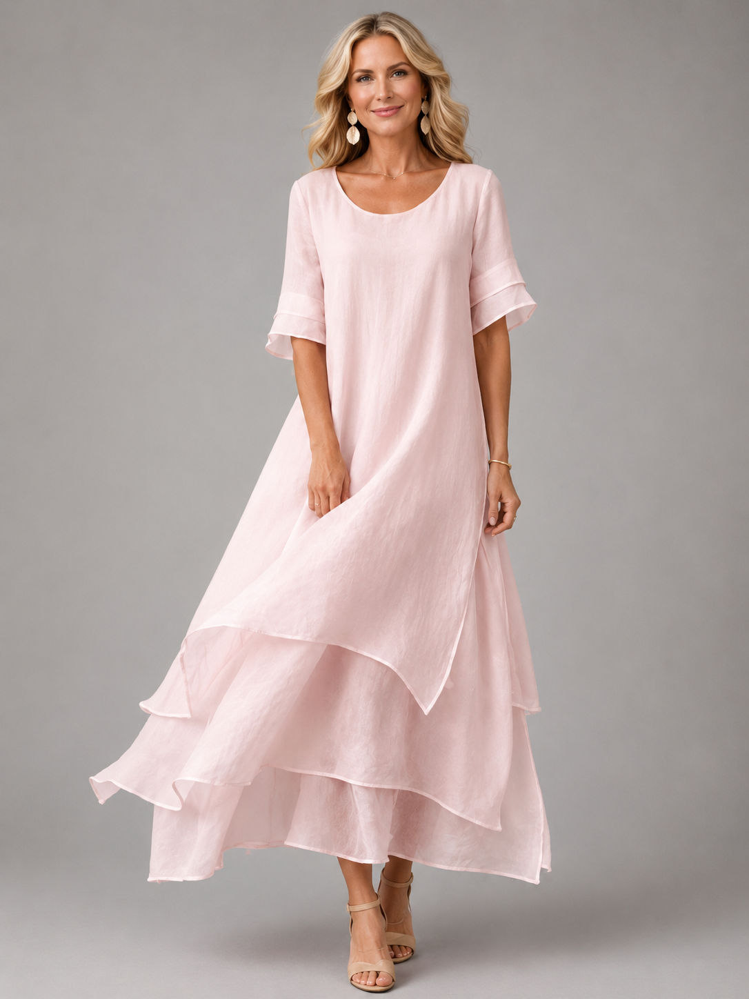 Liora | Robe Longue Fluide à Volants
